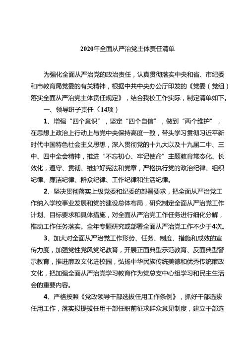 2025年全面从严治党主体责任清单范本6篇（详细版）.docx