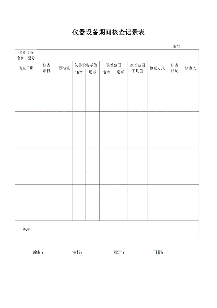 仪器设备期间核查计划及记录表.doc_第2页