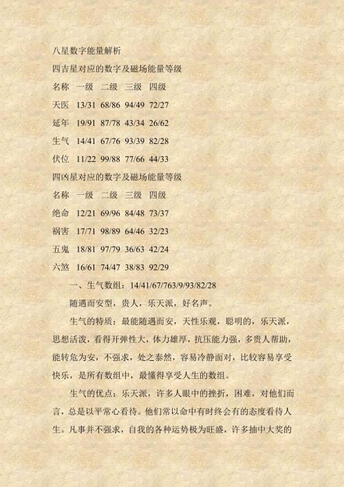 八星数字能量.doc