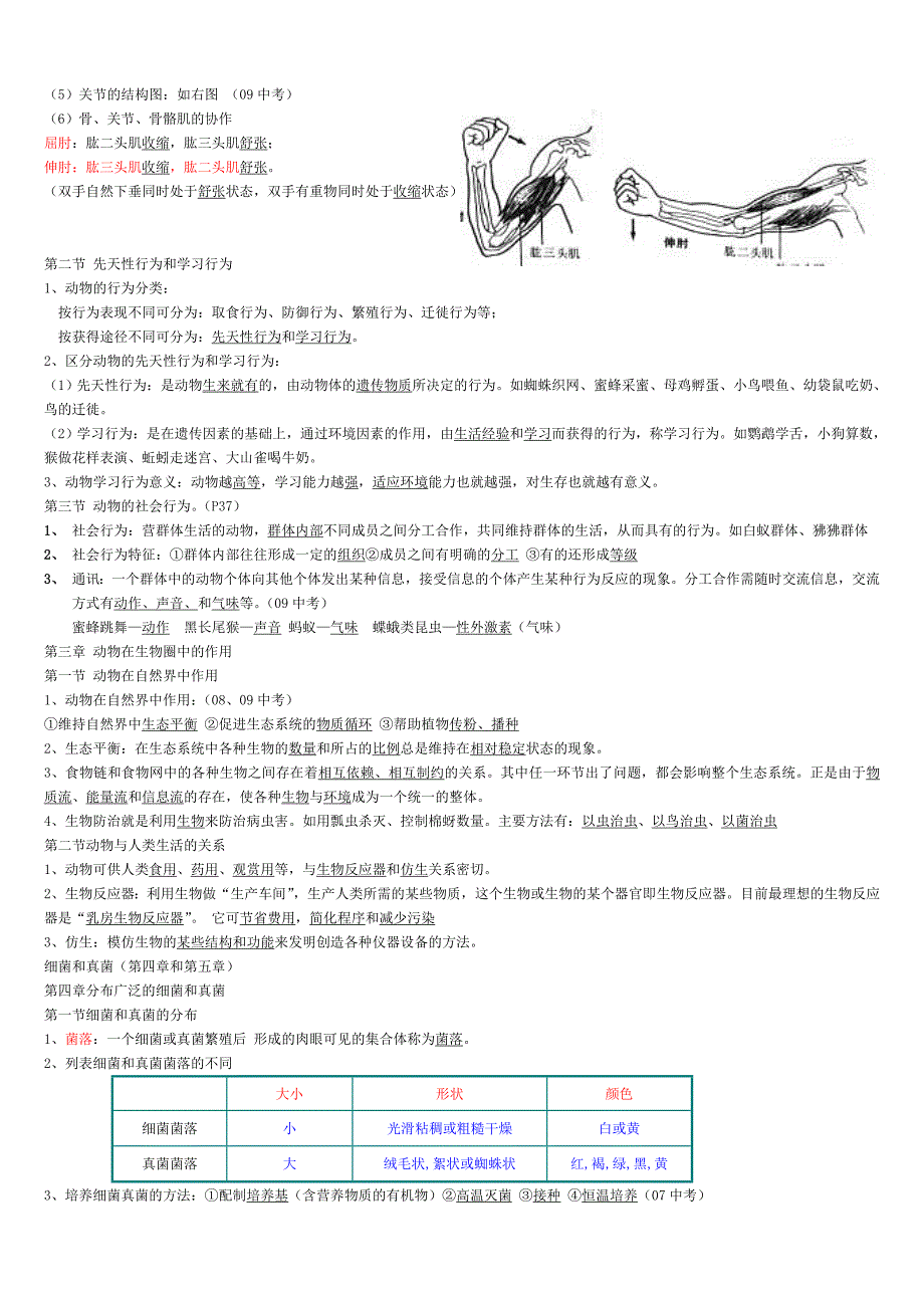 人教版八年级生物上册知识点总结全面.doc_第3页