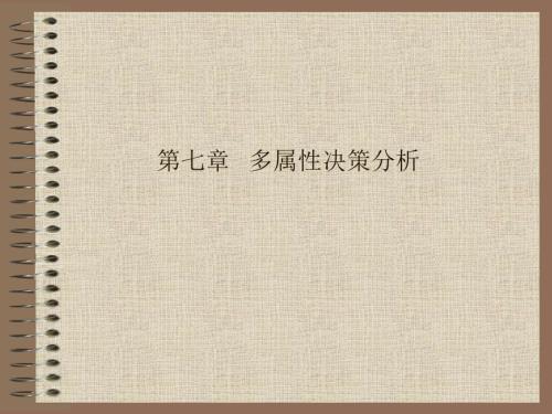 多属性决策分析PPT课件.ppt