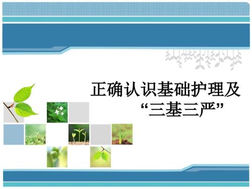 基础护理三基和三严的概念课件.ppt