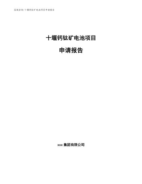 十堰钙钛矿电池项目申请报告范文.docx