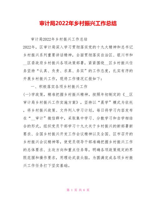 审计局2022年乡村振兴工作总结.doc