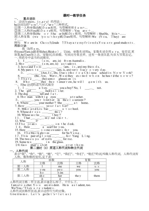 初一英语语法知识点总结复习超详细.doc