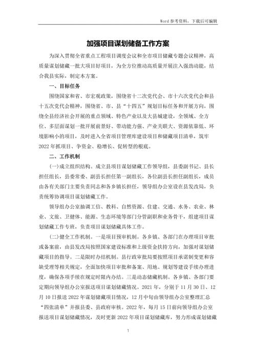 加强项目谋划储备工作方案.docx