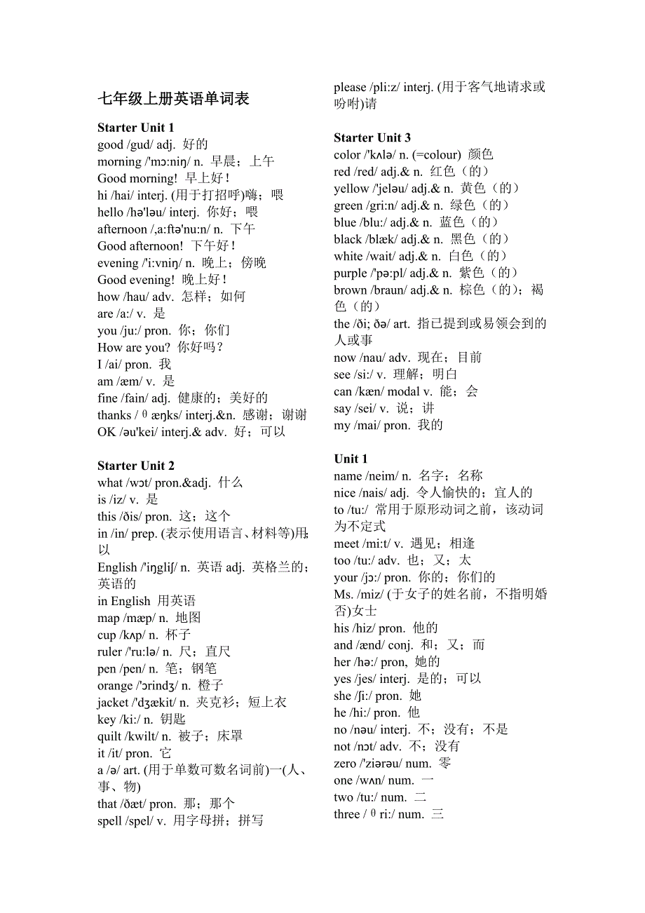 人教七到九年级全部英语单词表含音标.doc_第1页
