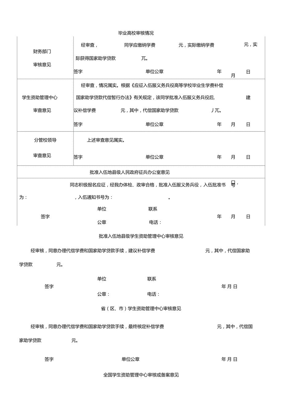大学生应征入伍学费补偿申请表.doc_第3页
