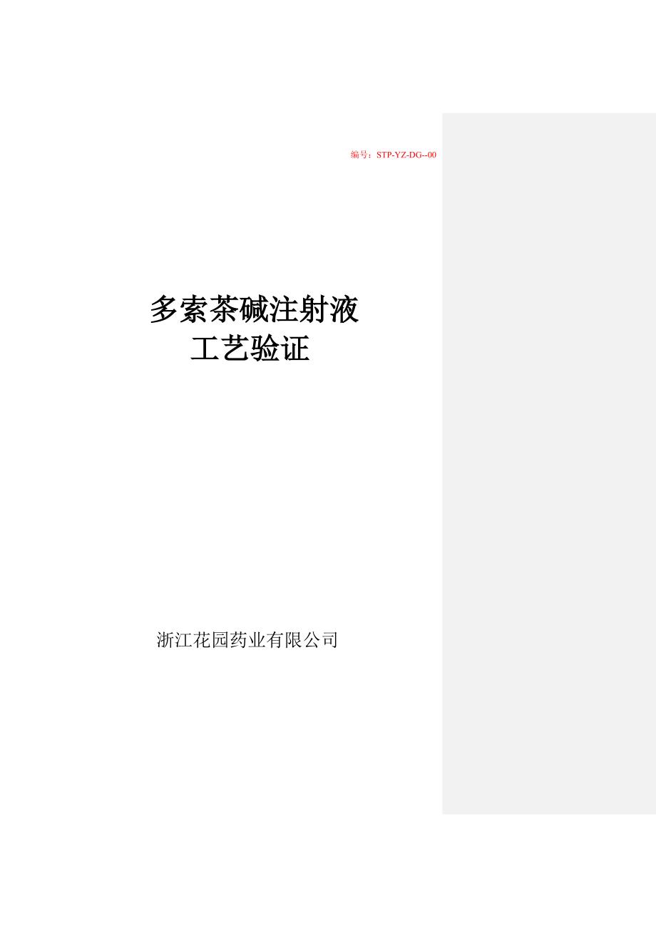 多索茶碱注射液工艺验证.doc_第1页