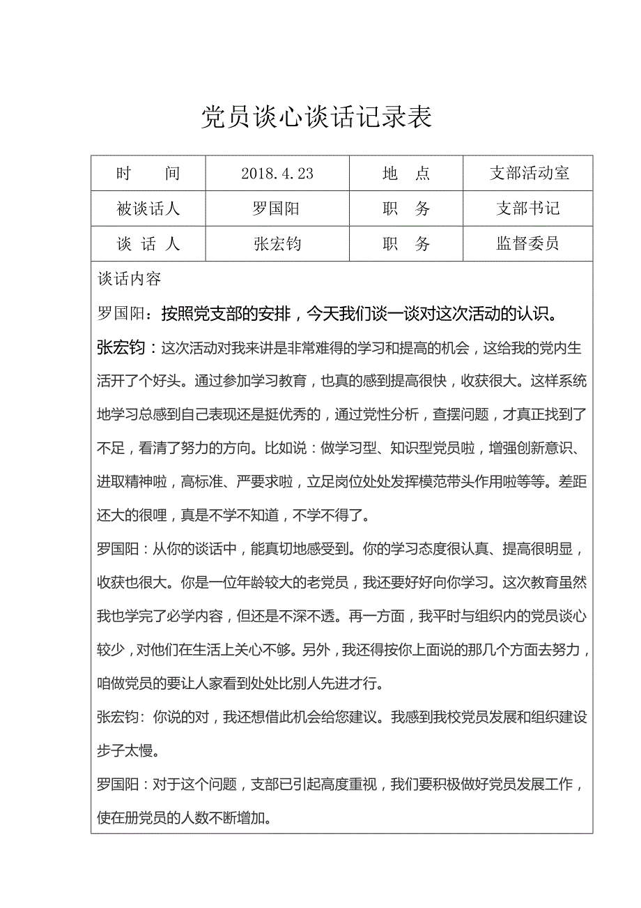 严选党员谈心谈话记录表.docx_第3页