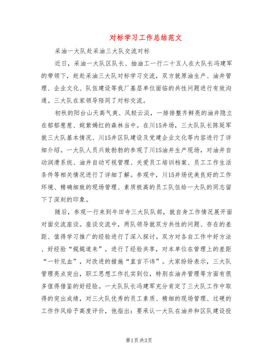 对标学习工作总结范文2篇.doc_第1页
