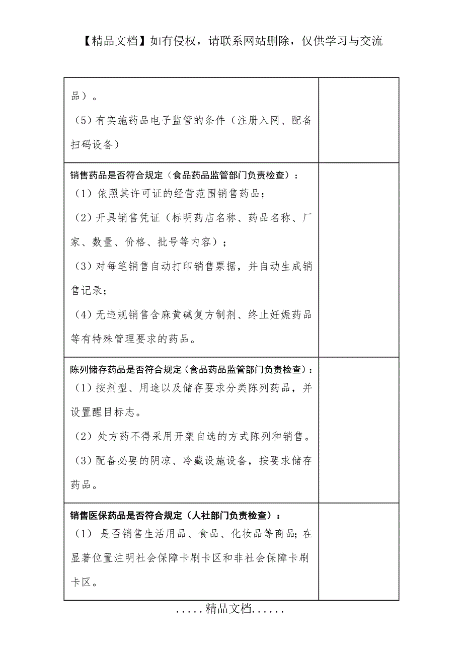 医疗保险定点零售药店自查情况记录表.doc_第3页