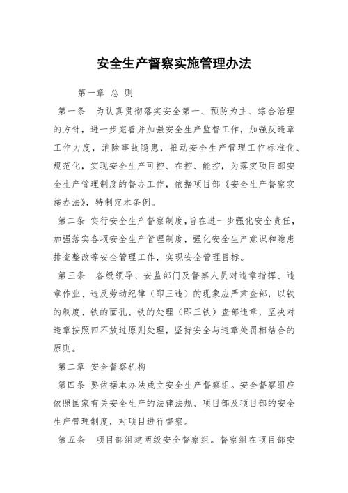 安全生产督察实施管理办法.docx