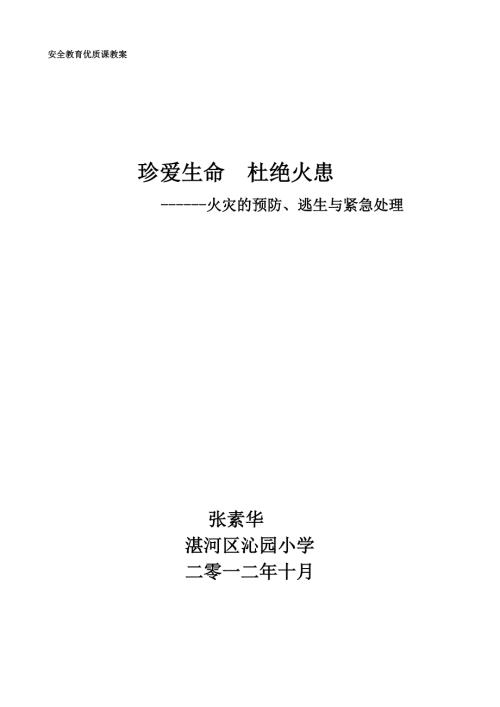 安全教育优质课教案.doc