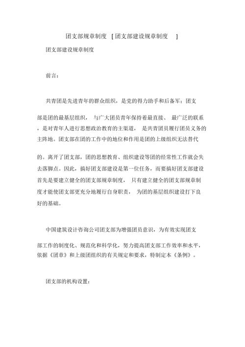 团支部规章制度团支部建设规章制度.docx