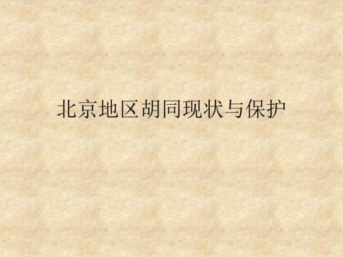 北京胡同现状与保护.pptx