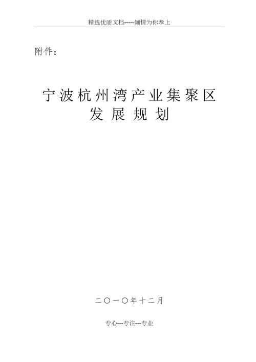 宁波杭州湾产业集聚区发展规划.doc