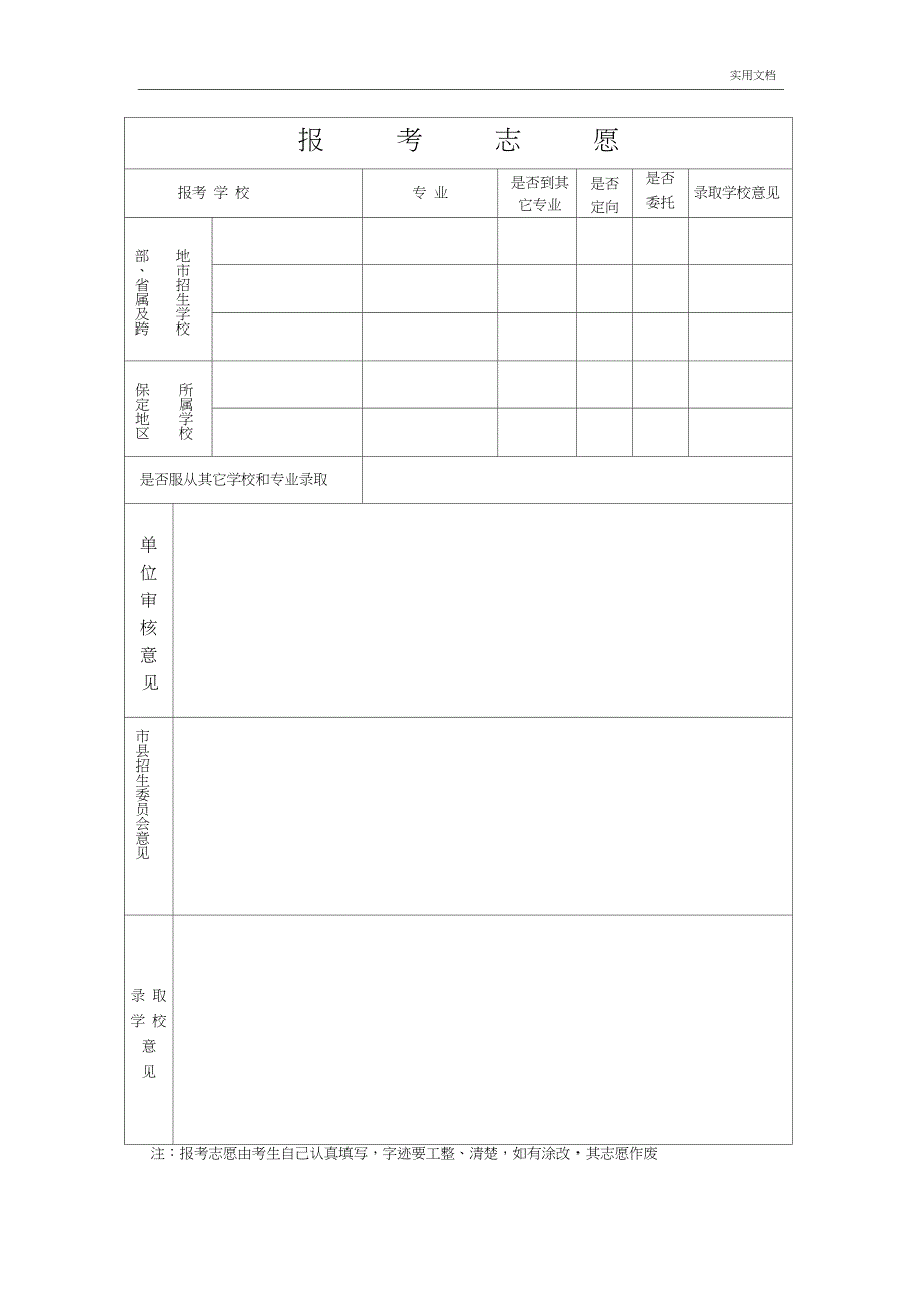 中等专业学校招生报考登记表.doc_第2页
