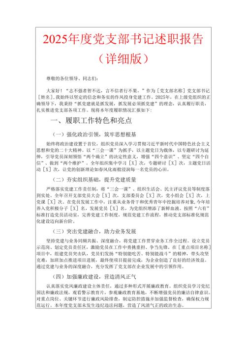 2025年度党支部书记述职报告.docx