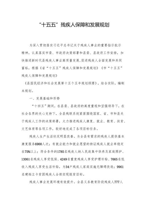 “十五五”残疾人保障和发展规划(5).docx