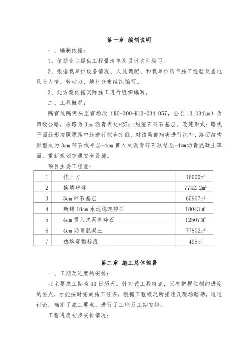 乡村道路改造施工组织设计.doc
