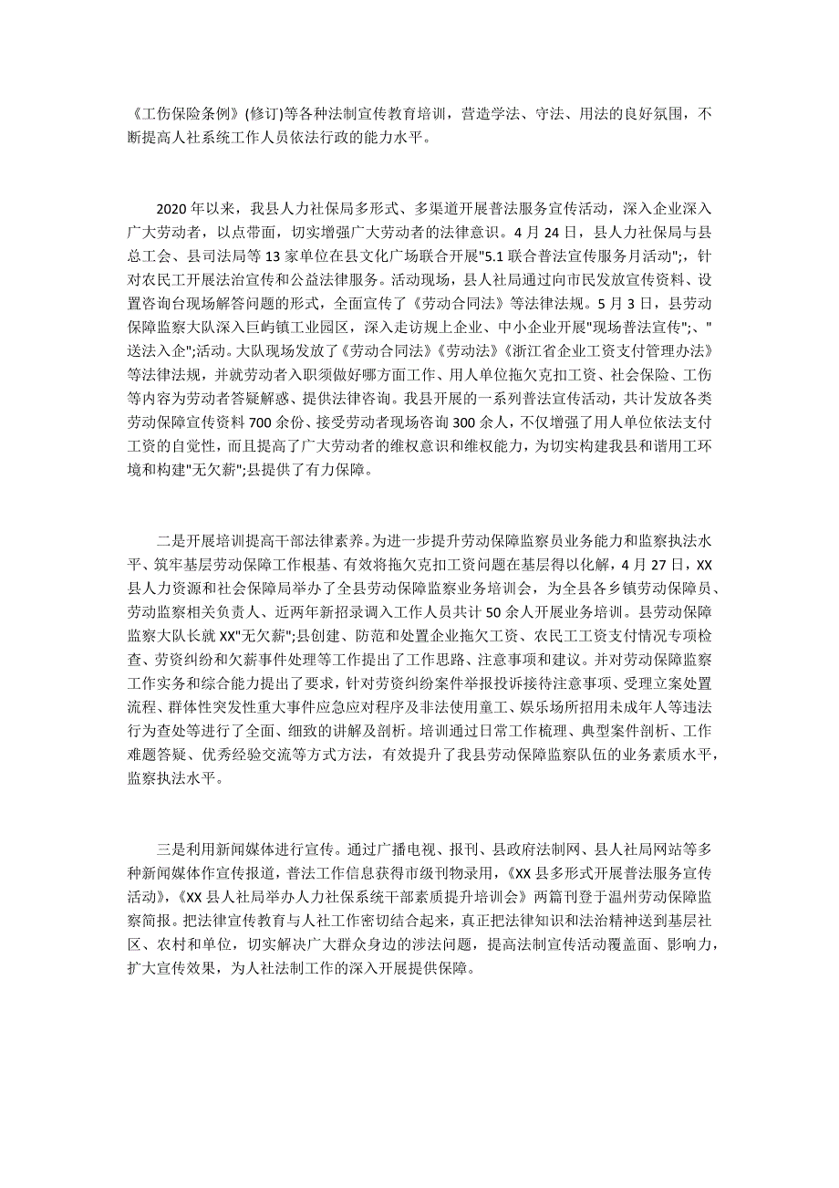 人社局2020法治政府建设工作总结.docx_第2页