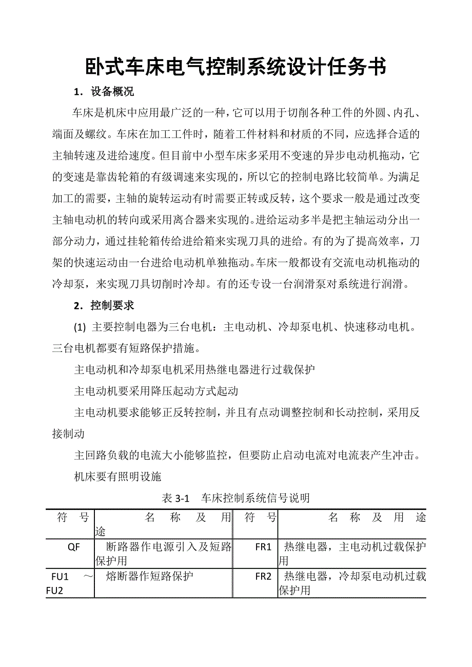 卧式车床电气PLC控制系统课程设计.doc_第1页