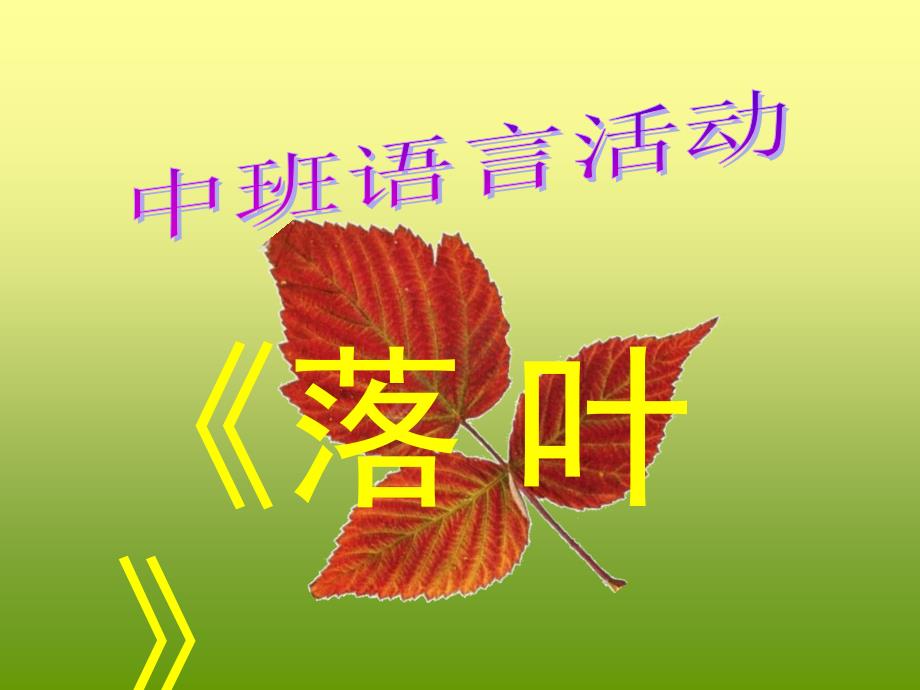 中班语言落叶PPT课件.ppt_第1页