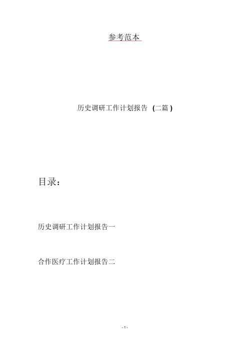 历史调研工作计划报告二篇.docx