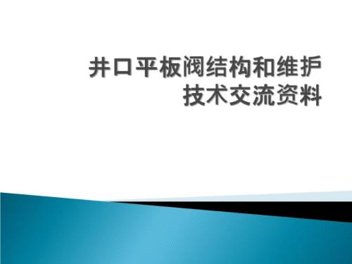 井口平板阀结构和维护.ppt