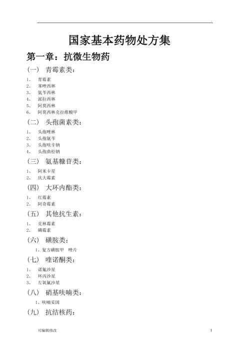 国家基本药物处方集.doc