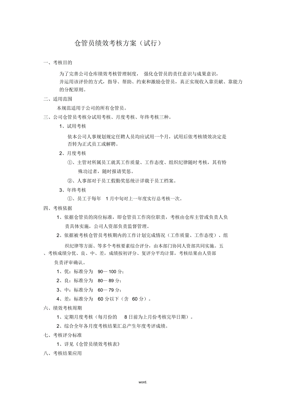 仓管员岗位职责及绩效考核方案.doc_第2页