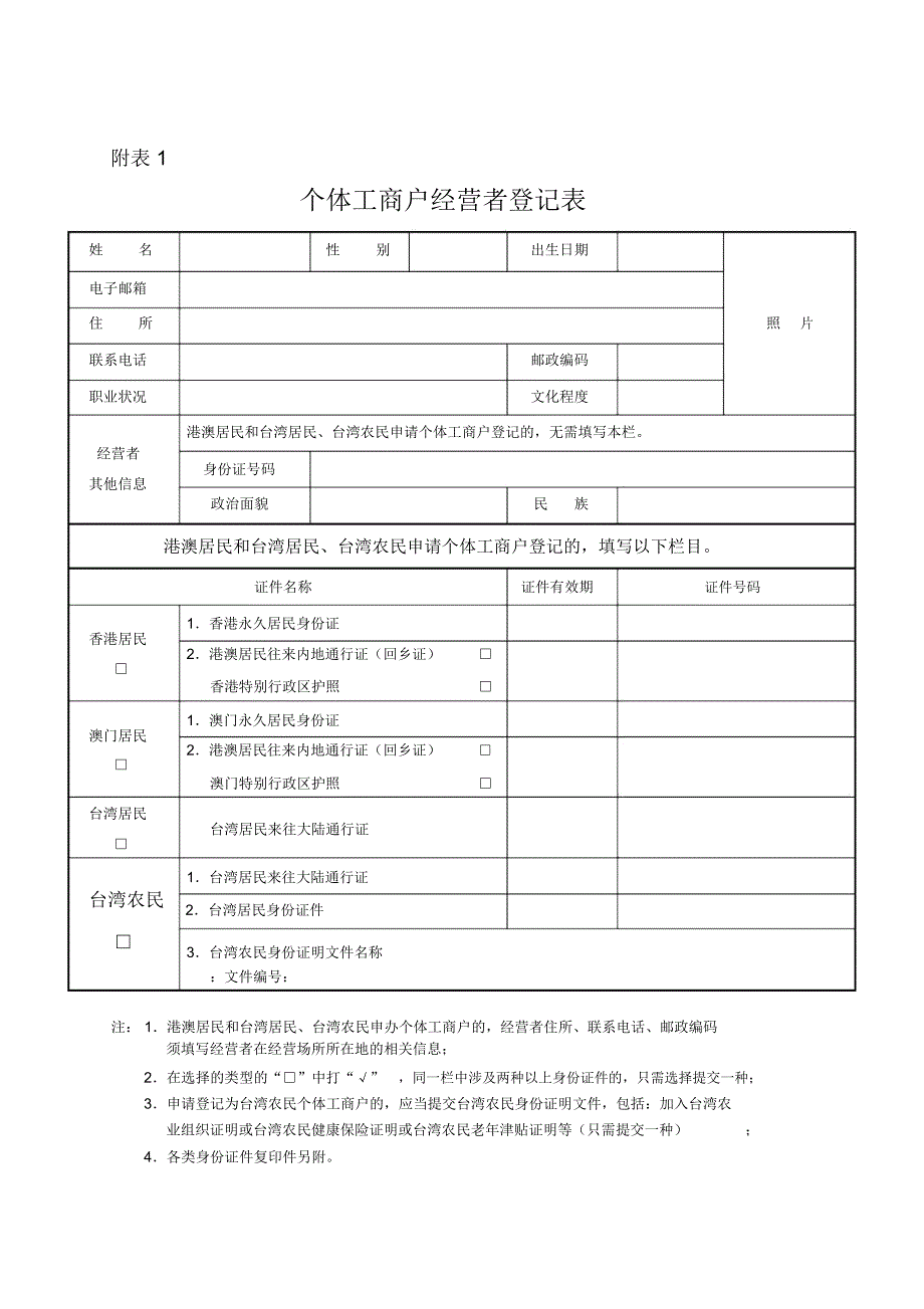 个体工商户申请表格.doc_第3页