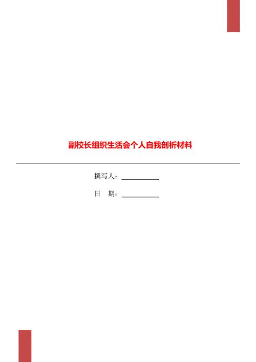 副校长组织生活会个人自我剖析材料.doc