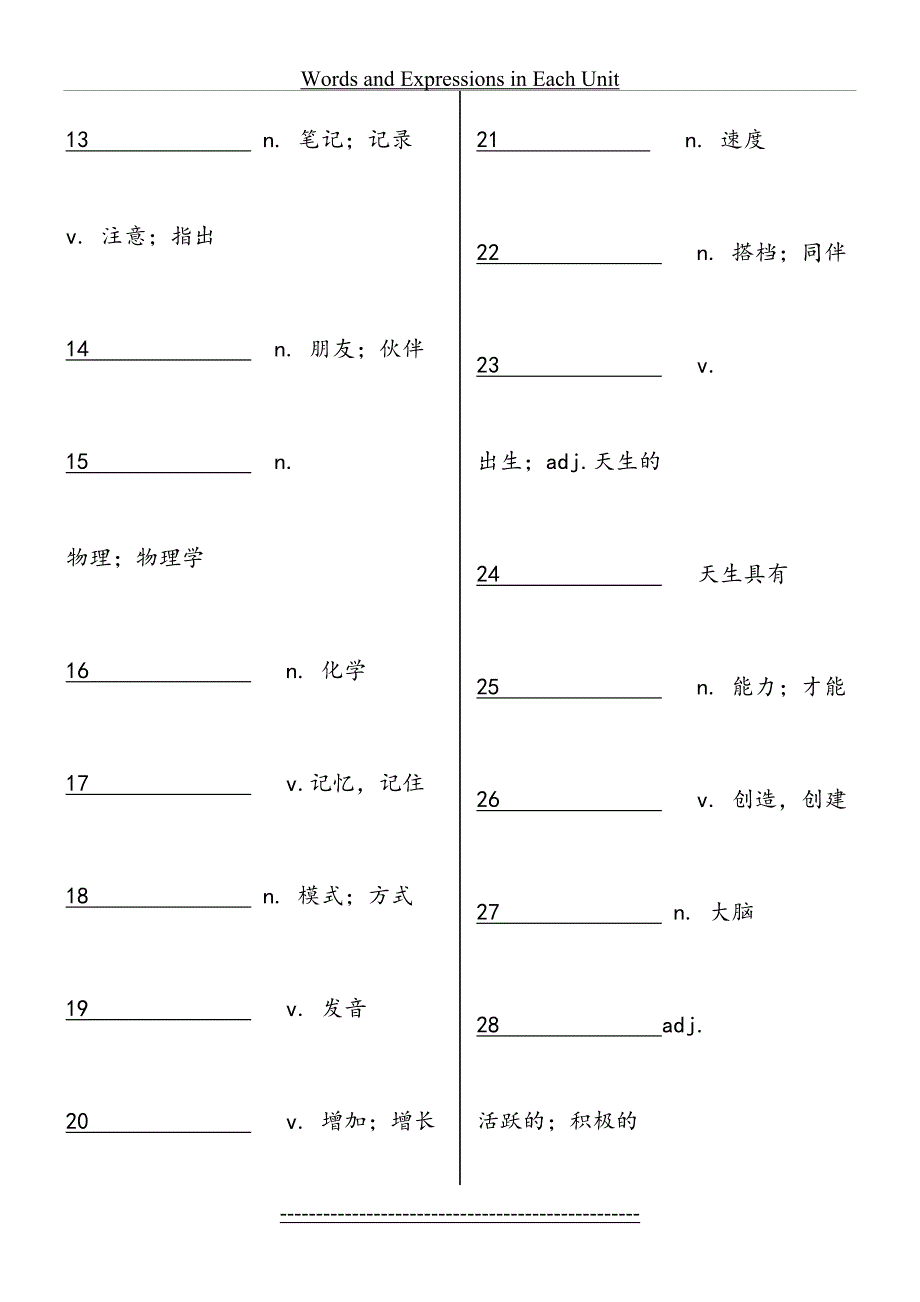 九年级英语单词默写表.doc_第3页