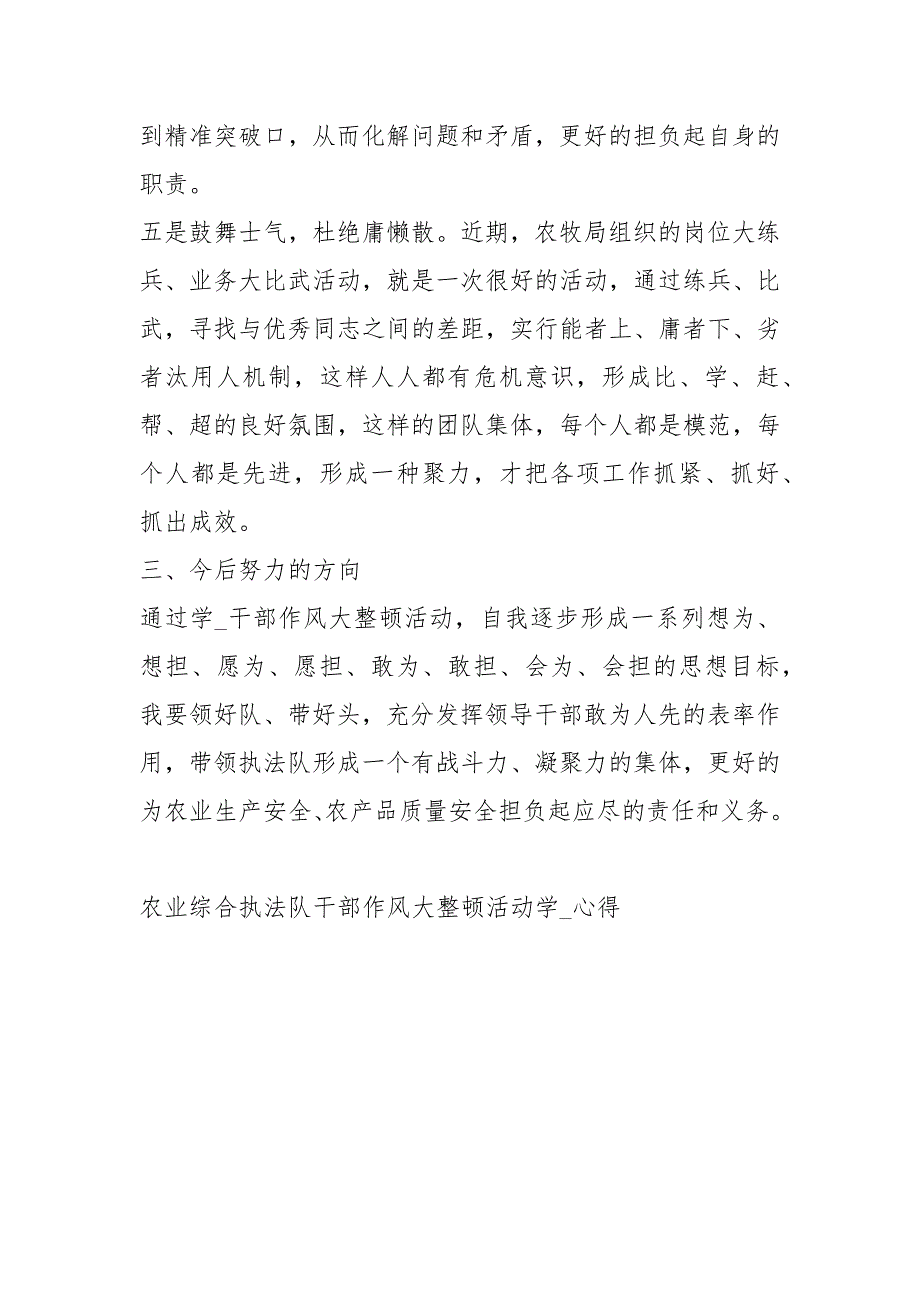 农业综合执法队干部作风大整顿活动学习心得心得体会.docx_第3页