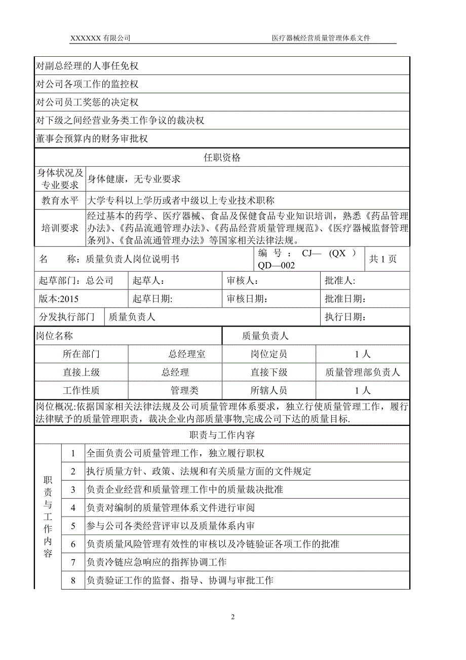 医疗器械岗位说明书DOC.doc_第3页
