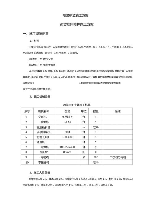 喷浆护坡施工方案.doc