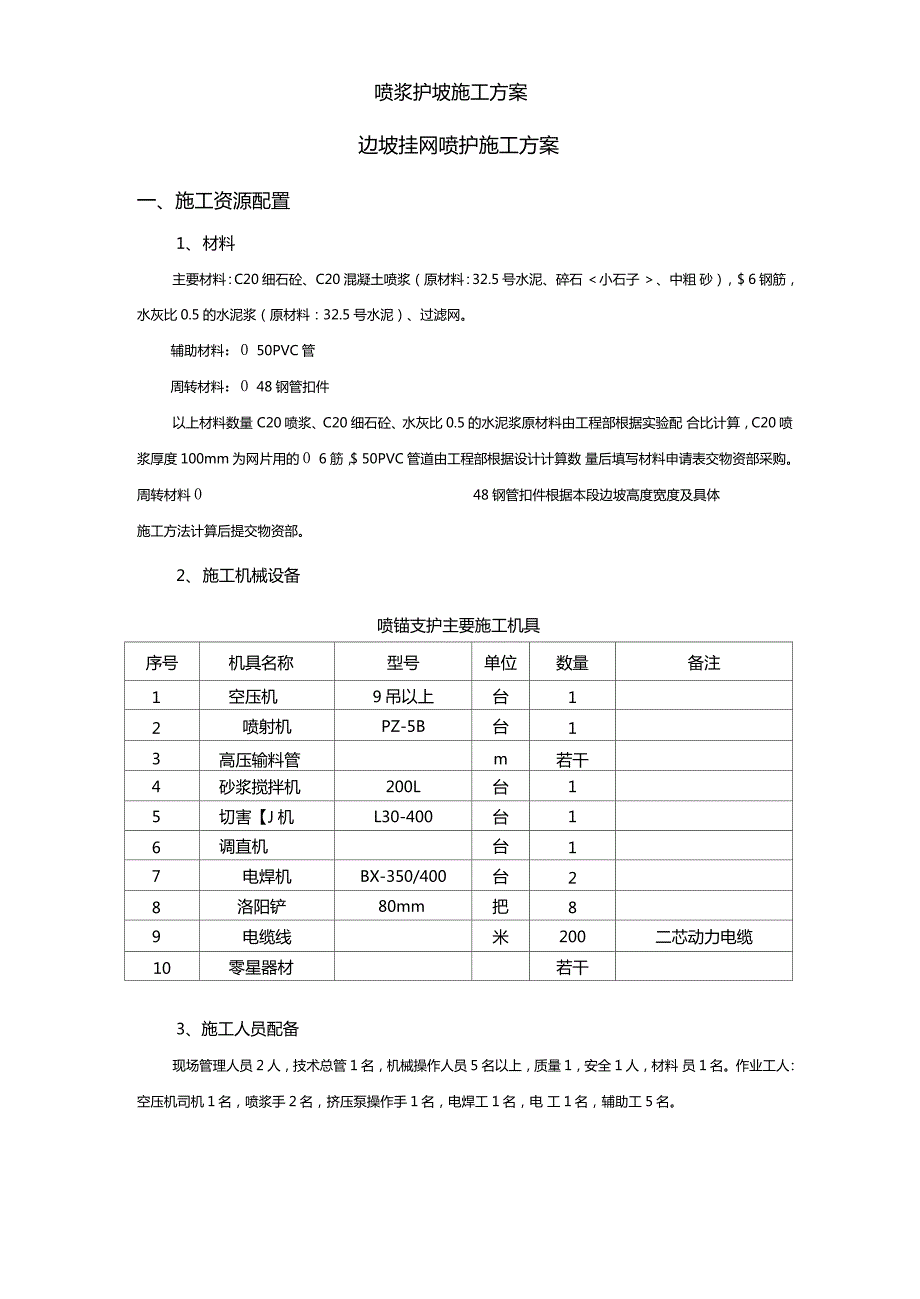 喷浆护坡施工方案.doc_第1页