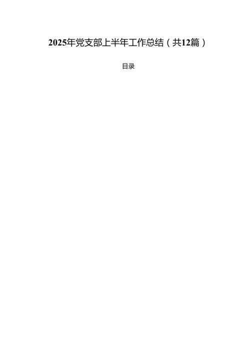 (12篇)2025年党支部上半年工作总结最新范本.docx