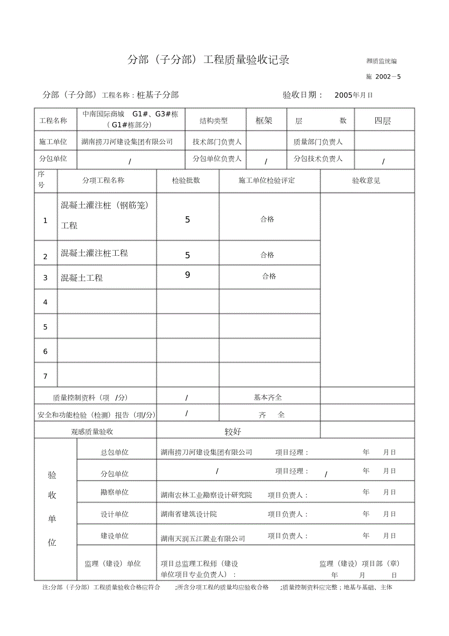 分部子分部工程质量验收记录完整版.doc_第1页