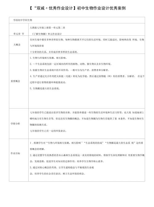 双减优秀作业设计初中生物作业设计优秀案例两篇.docx