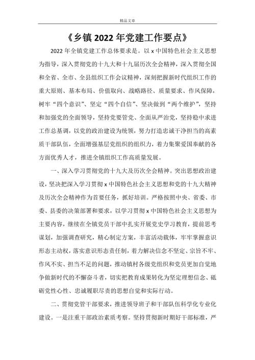 乡镇2022年党建工作要点.doc