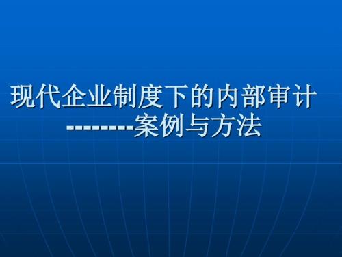 内部审计案例与方法.ppt