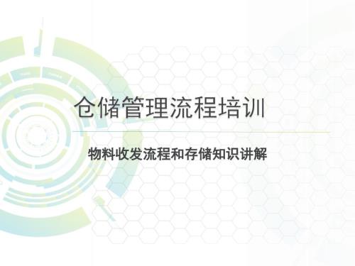 仓库管理流程培训.ppt