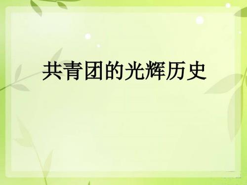共青团的光辉历史.ppt