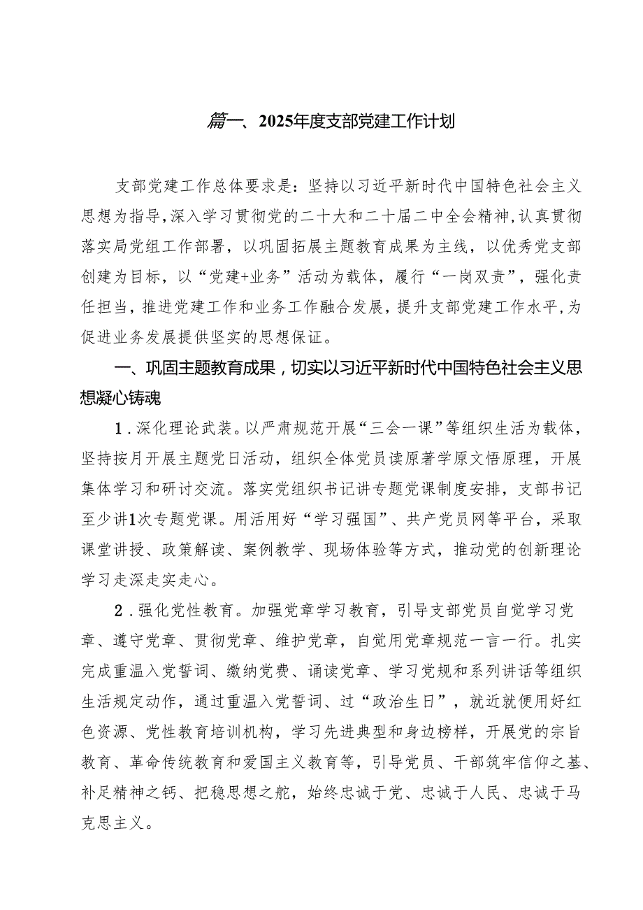 2025年度支部党建工作计划（共10篇）.docx_第2页