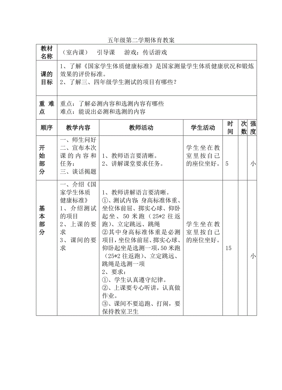 五年级第二学期体育教案.doc_第1页