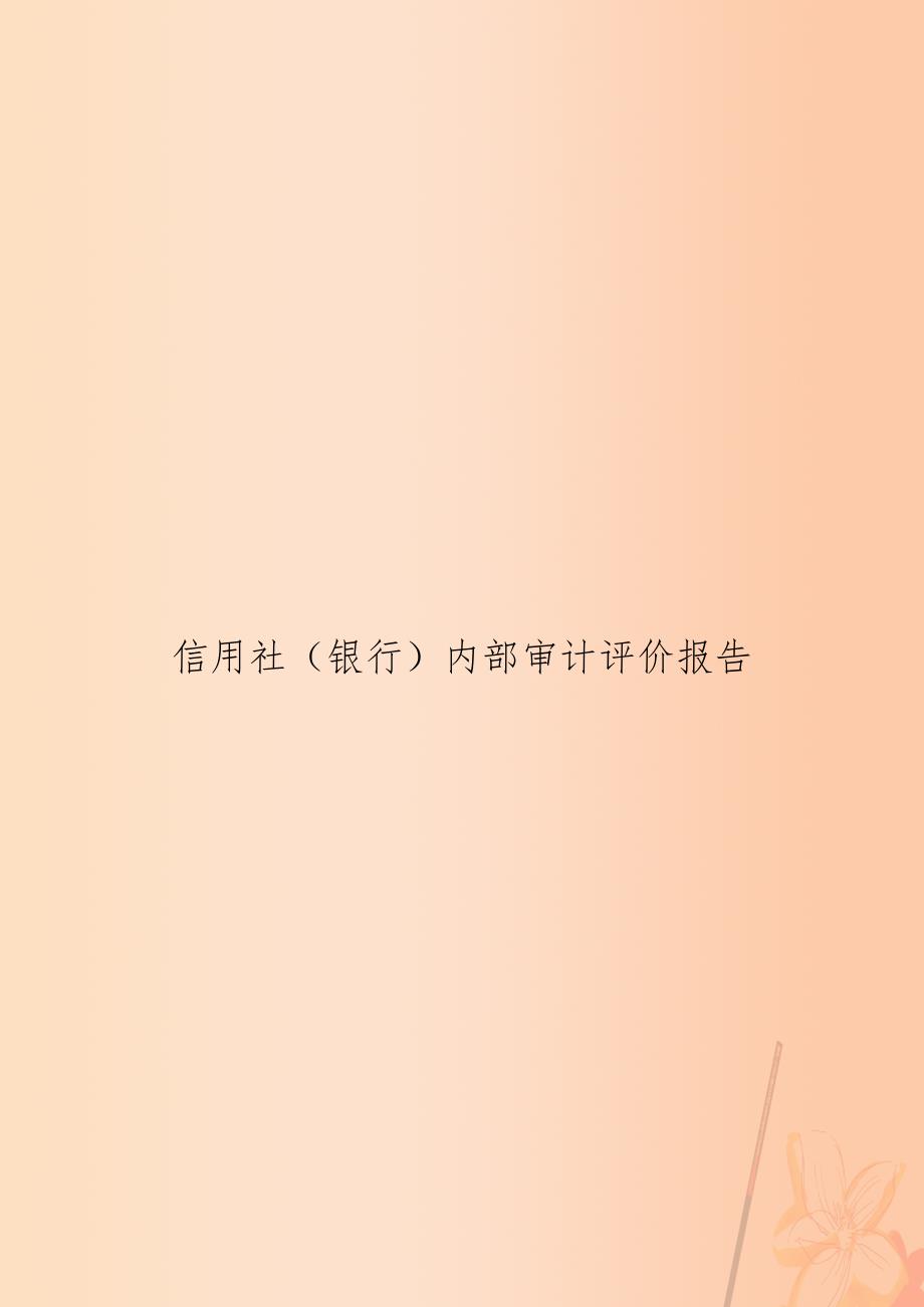 信用社银行内部审计评价报告.doc_第1页