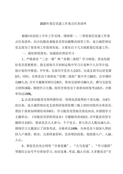 2025年基层党建工作重点任务清单9篇.docx